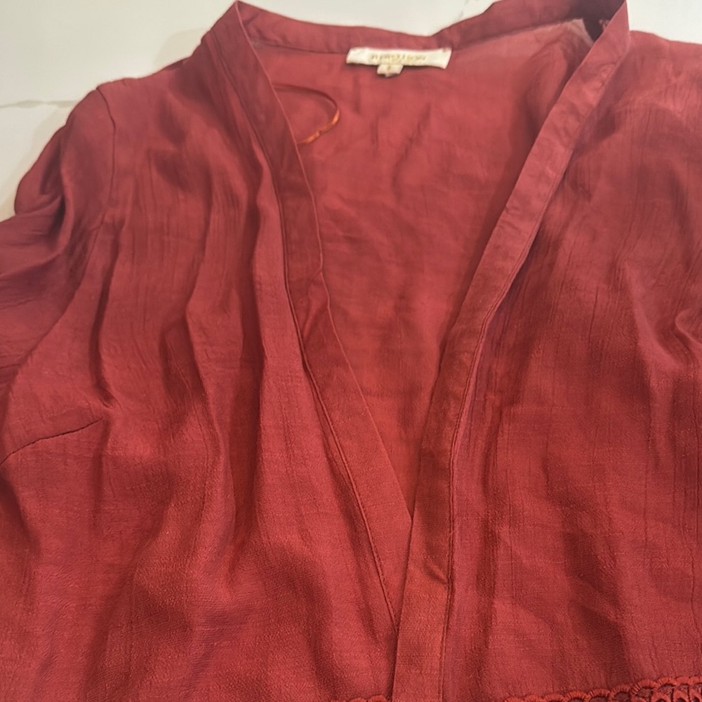 Red Open-Front Cardigan - Picture 7 of 7